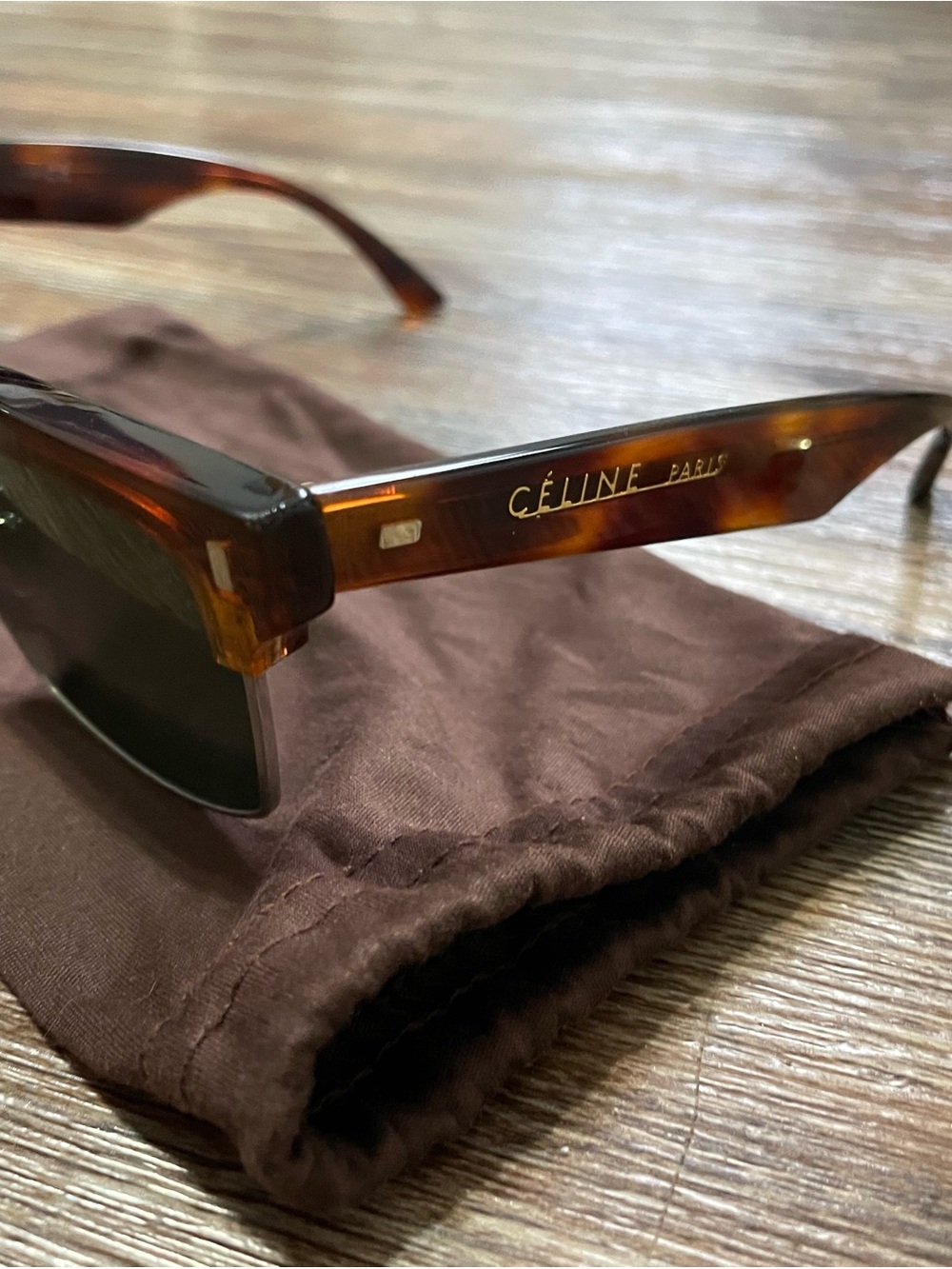 CELINE CL40054U Mineral Havana Tortoise Shape Cat Eye Half Rim Sunglasses - Picture 7 of 14